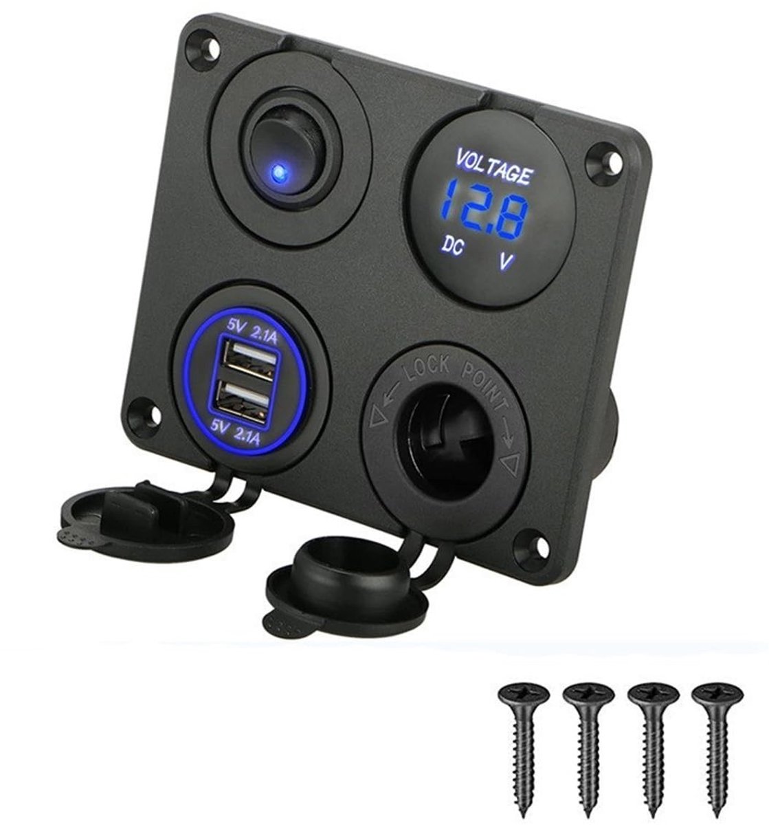 Dailygoods - 4-in-1 Auto-Jacht Schakelpaneel met USB Oplaadpoorten