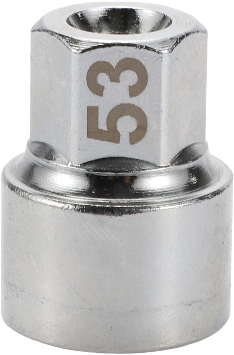 Dailygoods- Wielslotsleutel #53 - Anti-diefstal Schroefmoer - 3/4" Diameter - 17 Vierkante Inkepingen - Slijtvast Materiaal - Roestbestendig Legeringsstaal - Sleutels