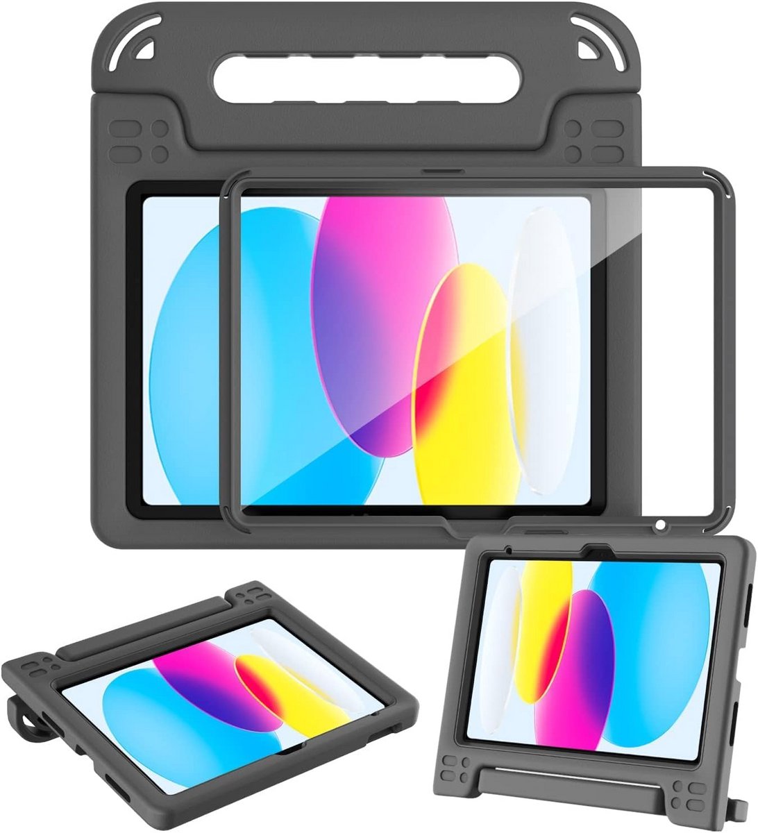 Tablet Hoes - Kindvriendelijk Beschermhoes - Veilig Transport - Ingebouwde Standaard - 109 inch - Zwart