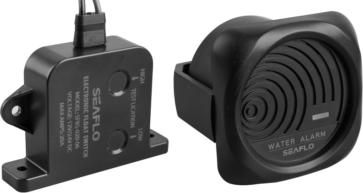 Waterniveau Alarm - Vochtmelder - Cabine Bescherming - 95 dB Geluidssignaal - 12V - Zwart