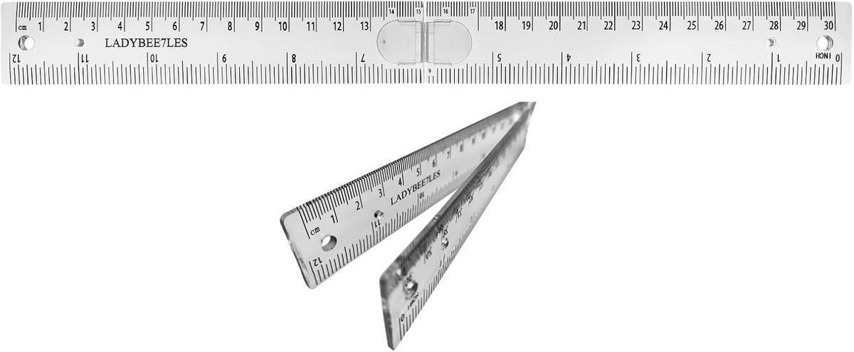 Vouwliniaal - Meetlat - Tekenen en Meten - Compact Opvouwbaar - 30 cm - Wit