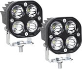 (2) 7,6 cm (3 inch) 40 watt witte LED-tractorwerklampen, 12V/24V waterdichte LED-mistlampen, geschikt voor 4x4 auto's, vrachtwagens, SUV's, boten, vierkant