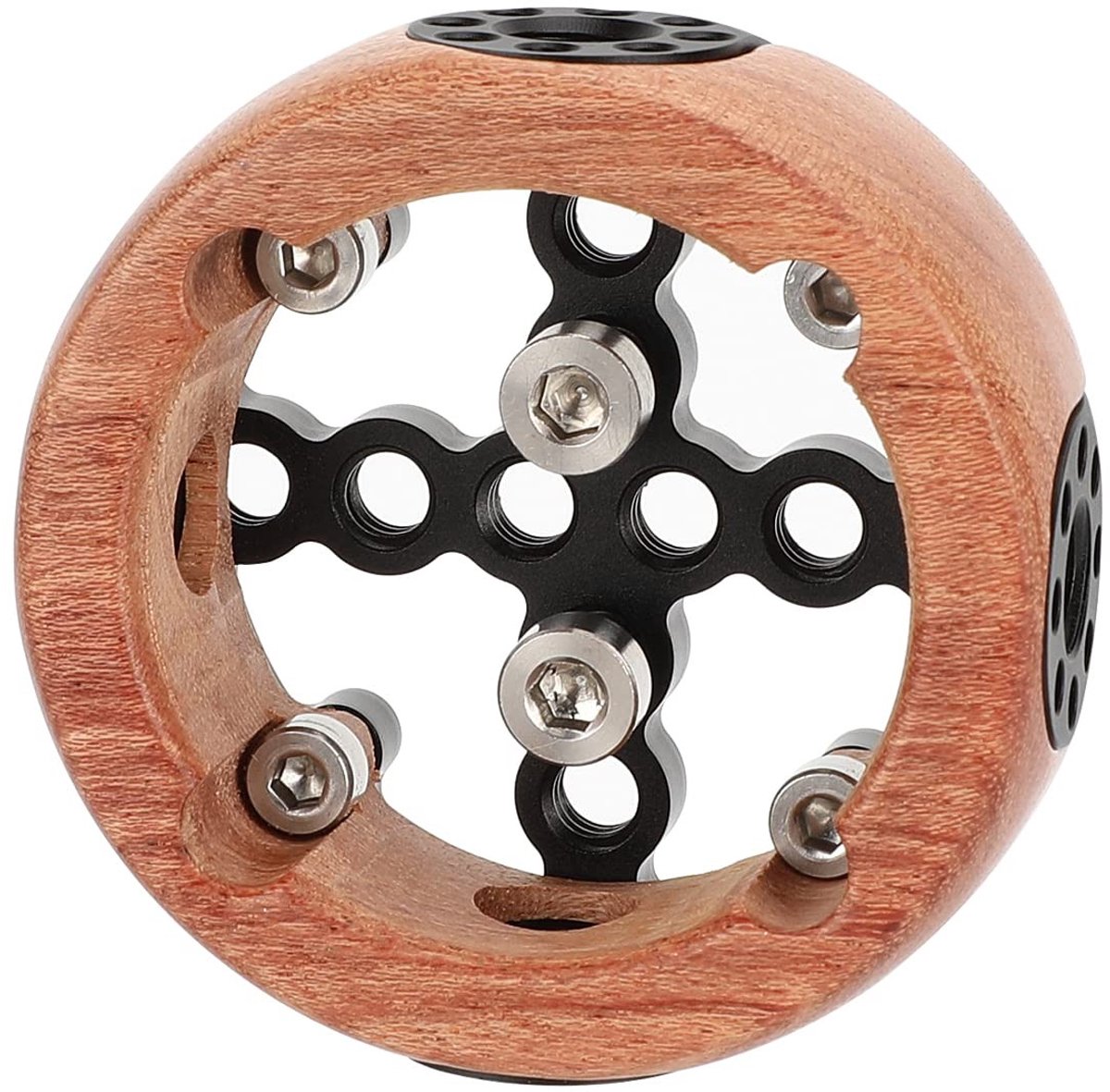 Dailygoods- Handwiel Ergonomisch Ontwerp - Houten Handvat - 1/4"-20 Bevestiging - Compact - Lichtgewicht - 9/18/27/36 mm Schroefdraadafstand - Camera Grip