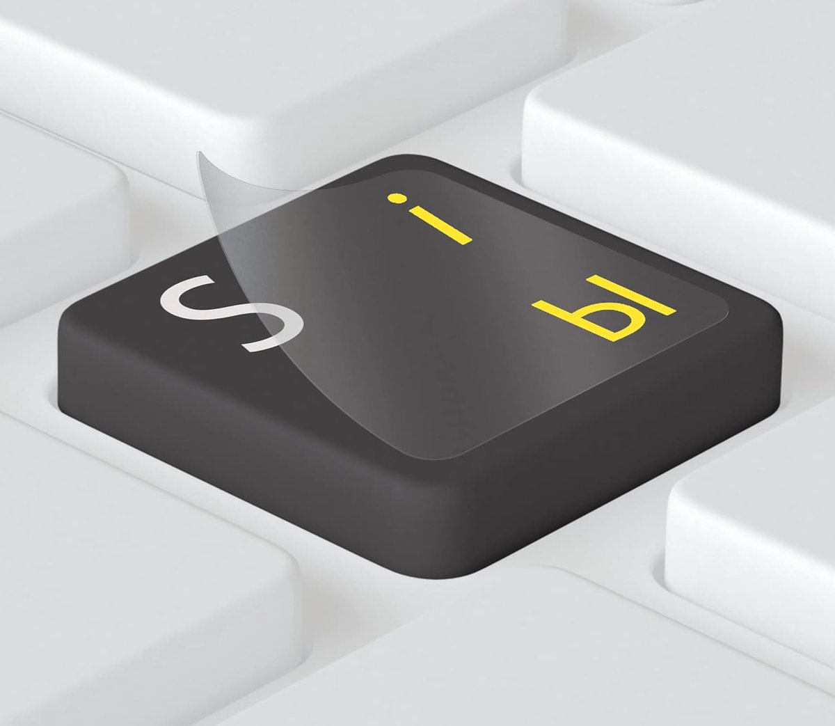 Transparante Cyrillische Toetsenbordstickers voor Laptop en PC - Geel