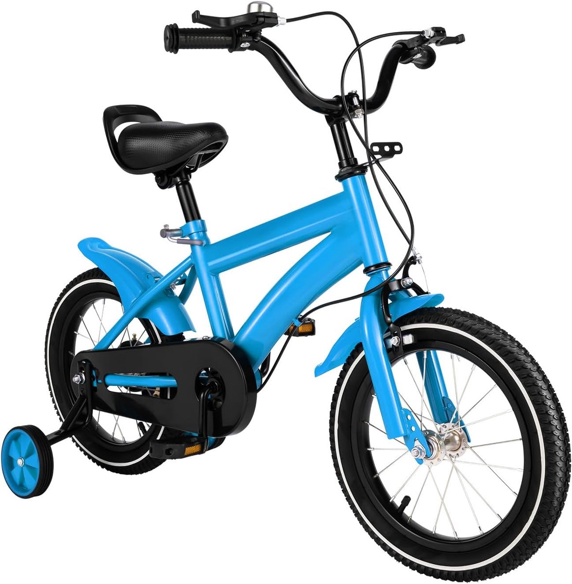 Kinderfiets 14 inch sfiets Leren Fietsen Dubbele Rem 14 Inch Wielen Wit