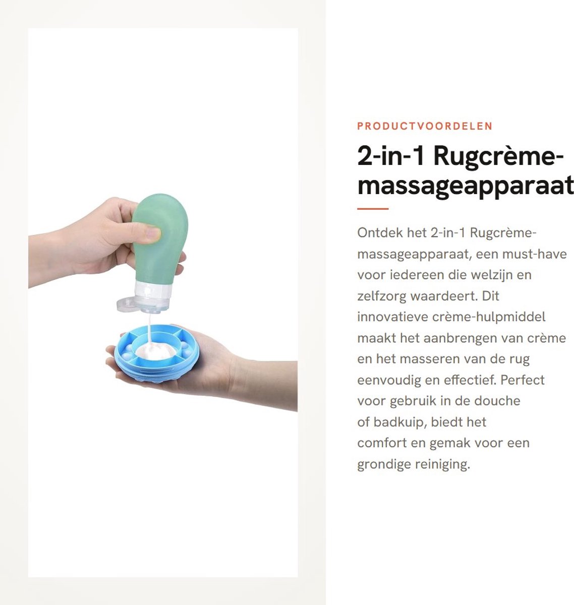 Dailygoods- Massageapparaat 2-in-1 - Massageapparaat voor rug - Multifunctionele Massageborstel - Doucheborstel - Massagekop - Voor huidreiniging