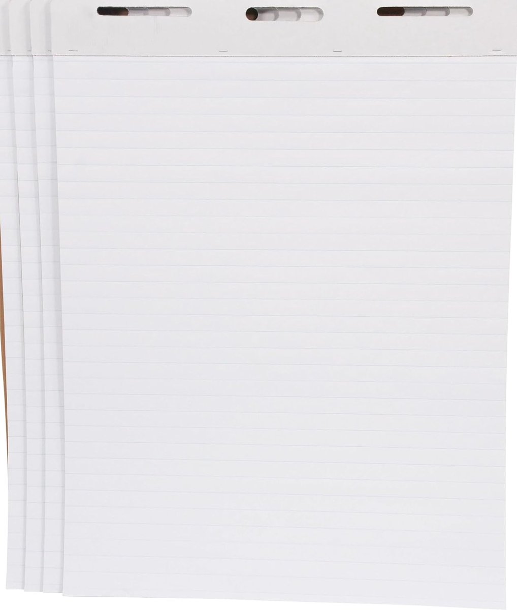 Liniërend Blok - Flipover Papier - Presenteren - Geperforeerde Vel - 4 Stuks - Wit