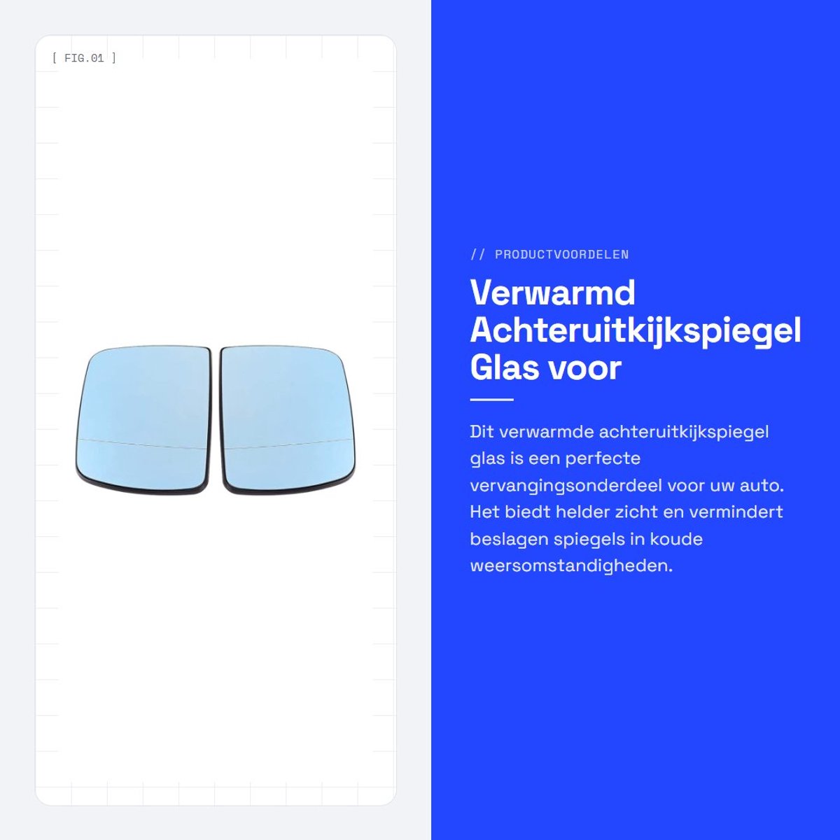 Dailygoods- Achteruitkijkspiegel Vervanging - Glas Blauw - Voor X5 E53 1998-2006 - Links/Rechts - 180 x 125mm - 1 Paar (2 stuks) - Spiegellens