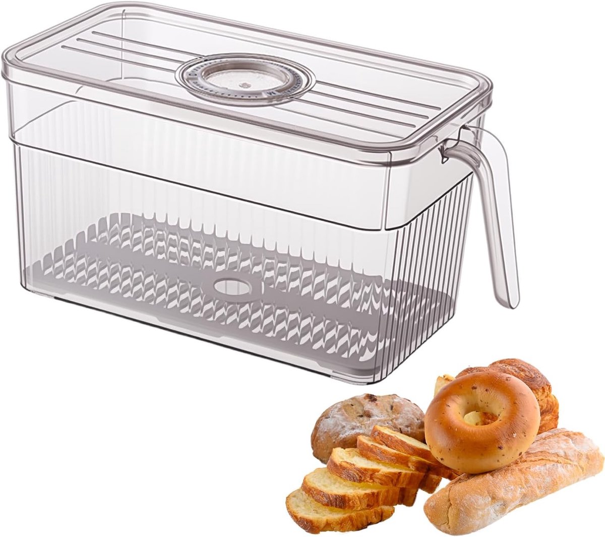 Broodtrommel met Tijdweergave - Vershouddoos Luchtdicht - Brood Vers Houden - Luchtdicht M