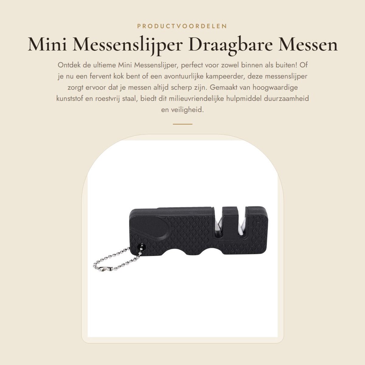 Dailygoods- Messenslijper Draagbaar - Mini-formaat - Roestvrij Staal - Kunststof - Veilig voor Gebruik - Handvat voor Gemak - Messenhouder