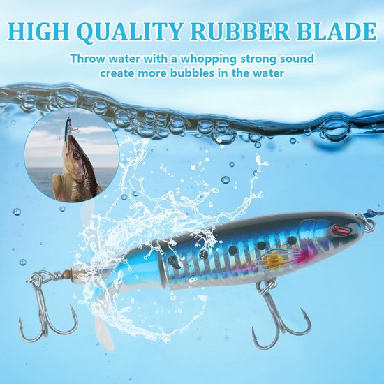 Dailygoods- Topwater Visaas - 3 Stuks - Perfect Aas voor Grote Roofvissen - Snoekbaars/Meerval/Baars - Robuuste Scharnieren - Hoge Breukvastheid 20 lbs - Oppervlakteaas van Dailygoods — afbeelding 5