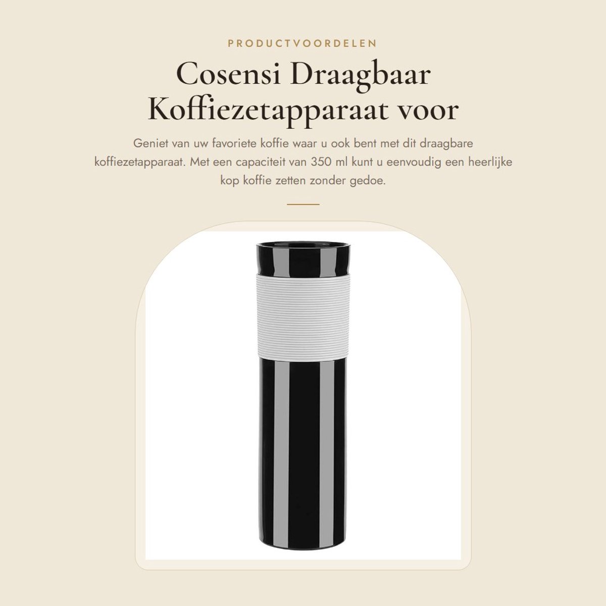 Dailygoods- Koffiezetapparaat Draagbaar 350 ml Compact Elektrisch Handmatig Lichtgewicht Voedselveilig PP-kunststof Reiskoffiemok