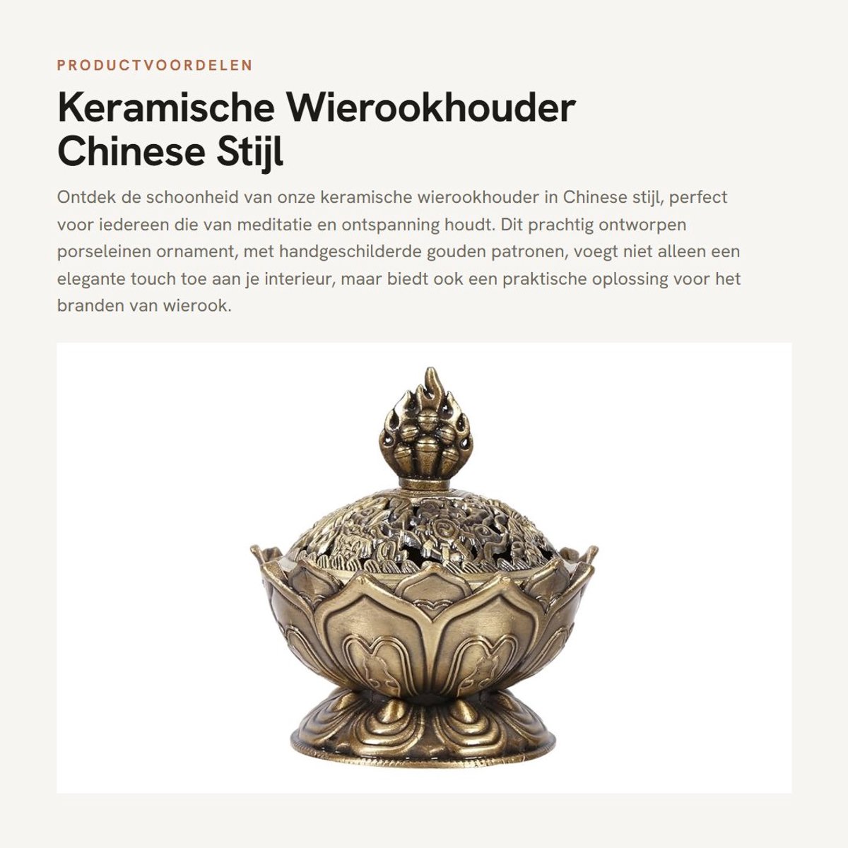 Dailygoods- Wierookhouder Anticorrosie - Wierook Brander - Keramisch - Chinese Stijl - Zinklegering - Handgeschilderde Patronen - Wierookbrander