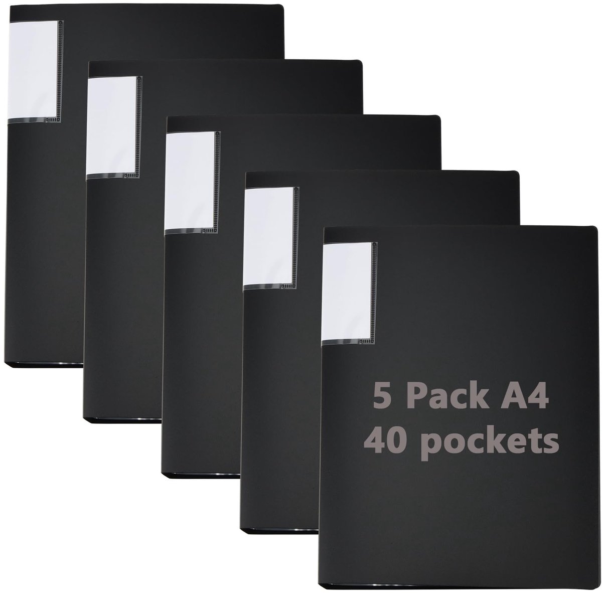 Dailygoods- Presentatieboek 5-pack - A4 Documentenmap - 40 Vakken - Kraftpapier - Hoogwaardige Matte Afwerking - Veegbaar en Sterk