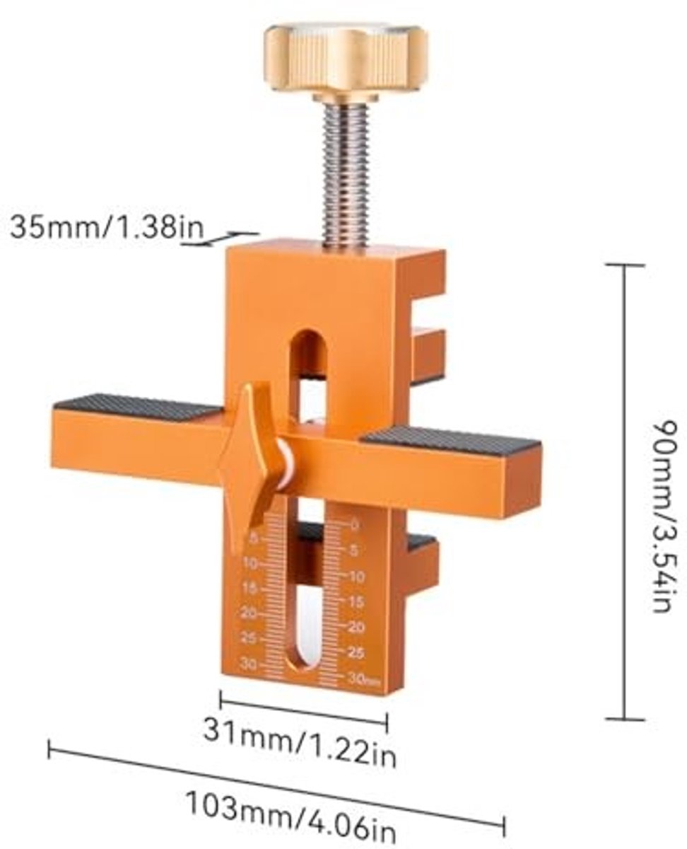Dailygoods- Kastdeur Montage Jig Heavy Duty - Aluminium Gereedschap - Eenvoudige Installatie - Verstelbare Steunarm - Geschikt voor 7-40mm Deurdikte - Tijdbesparend - Deurmontage Mal