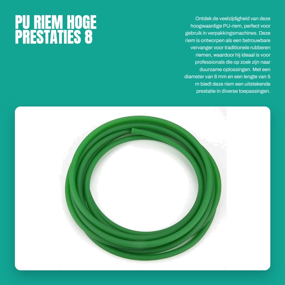 Dailygoods- PU Riem - Ronde Riem - Hoge Prestaties - Urethaan - Vervanging voor Rubberproducten - Verkrijgbaar in 6 Lengtes - Eenvoudig aan te Brengen - Transmissieriem