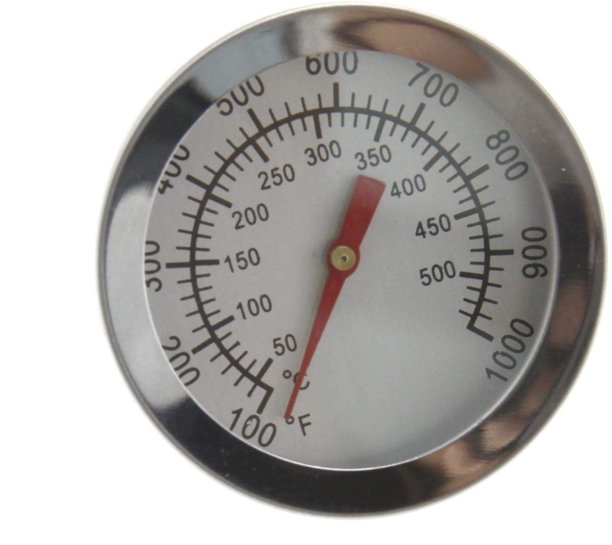 Dailygoods- Thermometer Oven 50°C - 500°C - Grill Thermometer - Bimetaal - Roestvrij Staal - Diameter 52 mm - Hoogte 51,7 mm - Grillthermometer