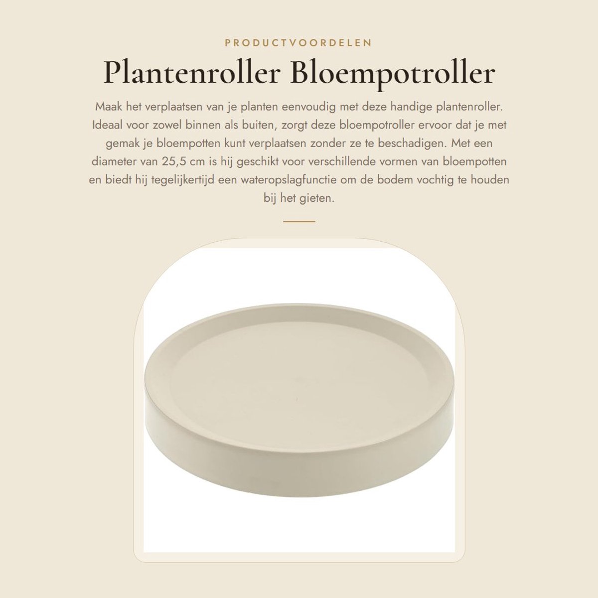 Dailygoods- Plantenroller - Ronde Transporthulp - Bloempotstandaard - Wateropslag - Kunststof - Geschikt voor Binnen/Buiten - Plantencaddy
