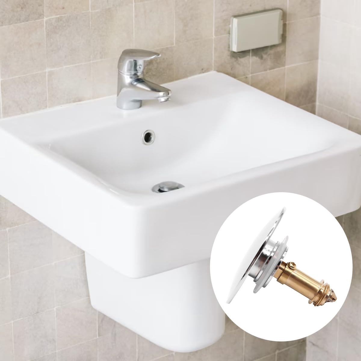 Dailygoods- Afvoerstop Pop-up - Gootsteenstop - Wastafelplug - Messing - Verstelbare Schroef - Duurzame Constructie - Wastafelstop