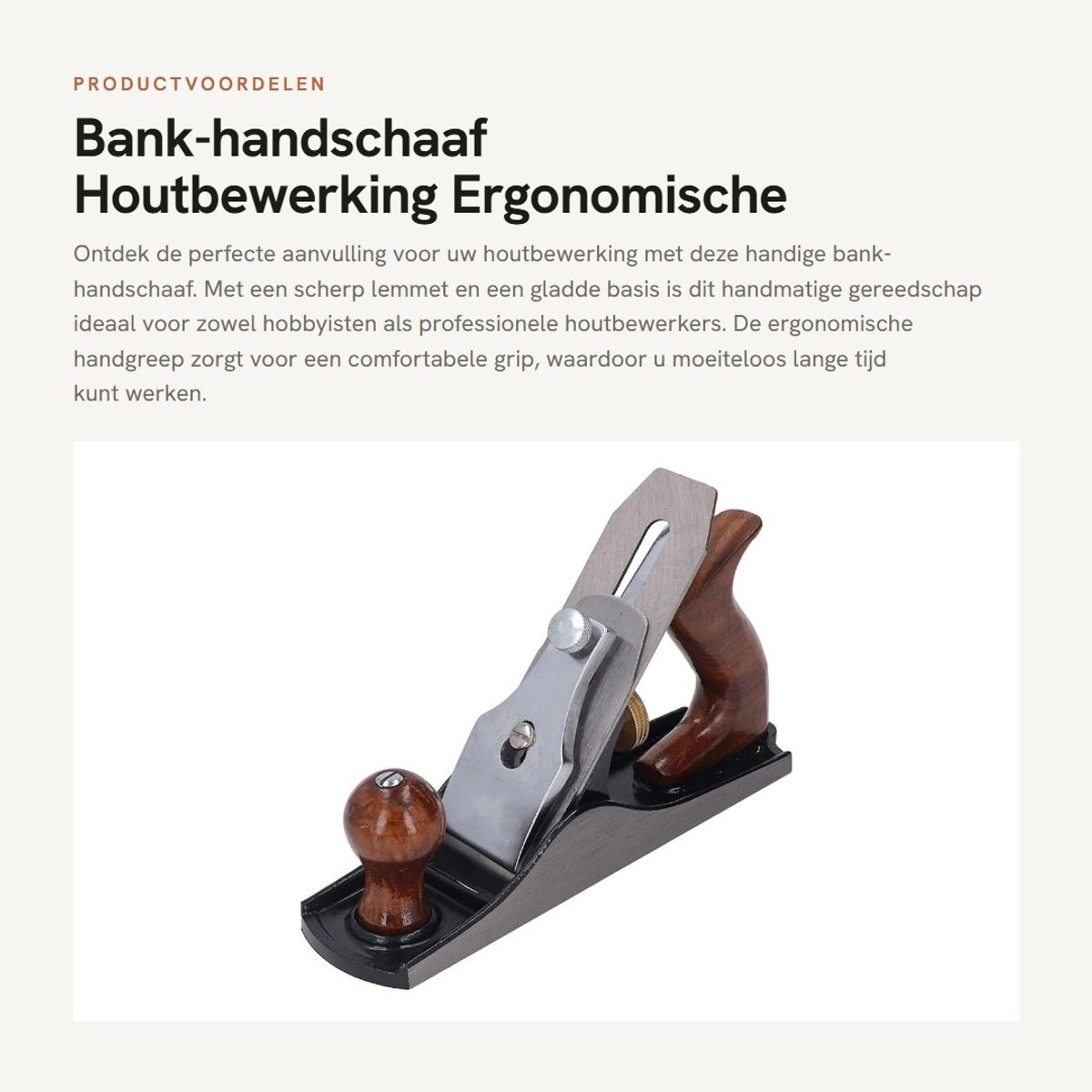 Dailygoods- Handschaaf - Scherp Lemmet - Gladde Basis - Ergonomische Handgrepen - Vaste Structuur - Houtbewerking Gereedschap - Bankschaaf