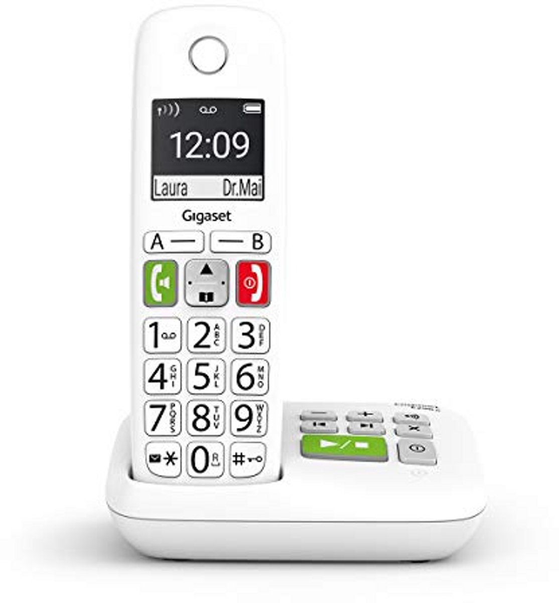 Draadloze Telefoon - Vaste Telefoon - Gemakkelijk Bellen - Grote Toetsen - 2 Handsets - Wit