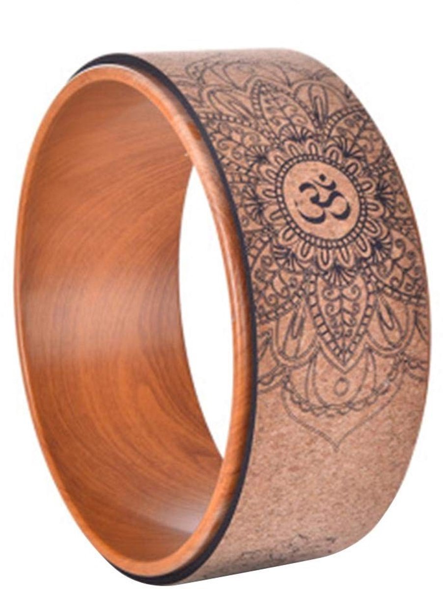 Dailygoods- Yoga Wheel - Sterk en comfortabel - Yogawheel - Kurk - Flexibiliteit - 32 cm diameter - 200 kg belasting - Yogarad