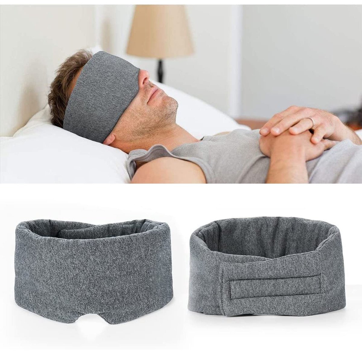 Dailygoods- Slaapmasker Lichtblokkerend - Oogmasker voor Vrouwen/Mannen - Verstelbaar - Ergonomisch - Katoen - Inclusief Reisetui