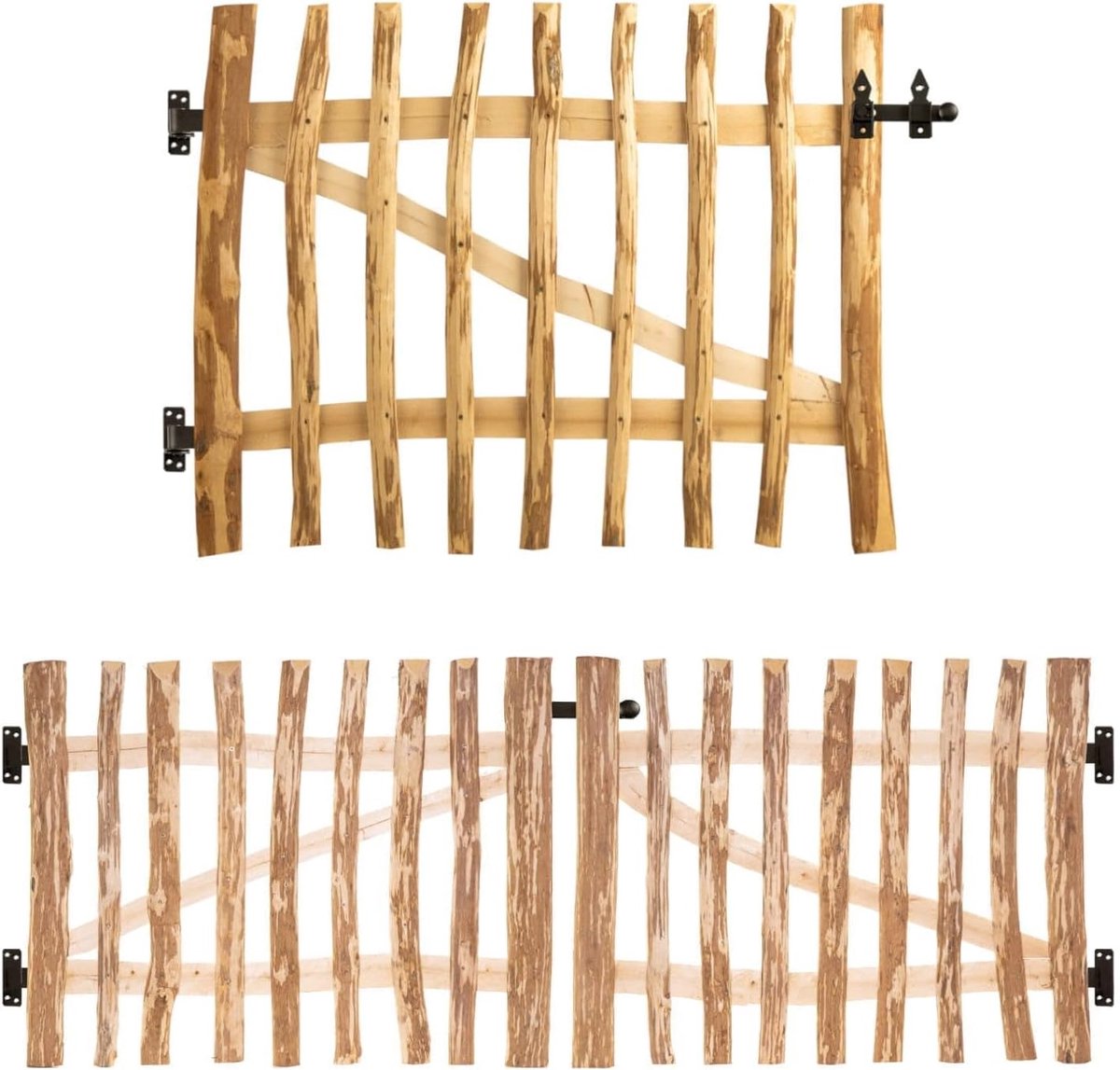 Tuinpoort Bouwpakket - Houten Poort - Toegang Creëren - Hazelnoothout Natuurlijk - 220 cm 