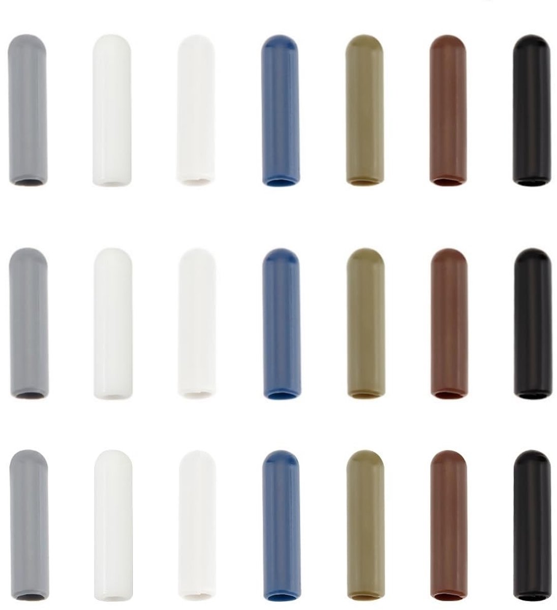 Dailygoods- Schoenveters 70 Stuks - Veters Tips - Plastic Aglets - 7 Stijlen - 20x2mm/20x5mm - DIY Reparatie - Multikleur - Schoenveter Tips