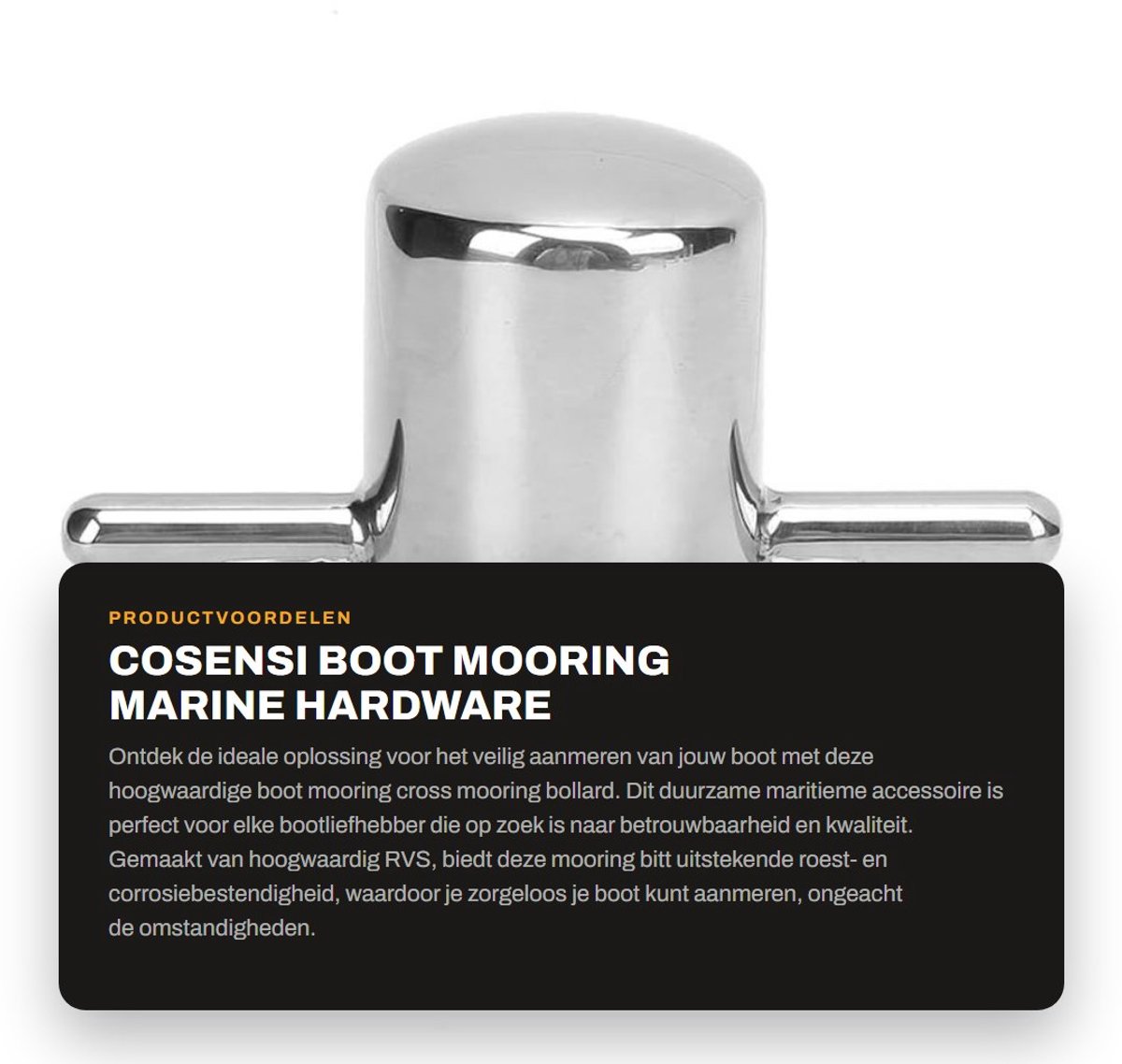 Dailygoods- Mooringbollard Hoogwaardige Roestvrij Stalen Beugel - Bootaccessoire - Duurzaam - Eenvoudige Installatie - Anticorrosie - Polijsten Oppervlak - Scheepvaartbitt