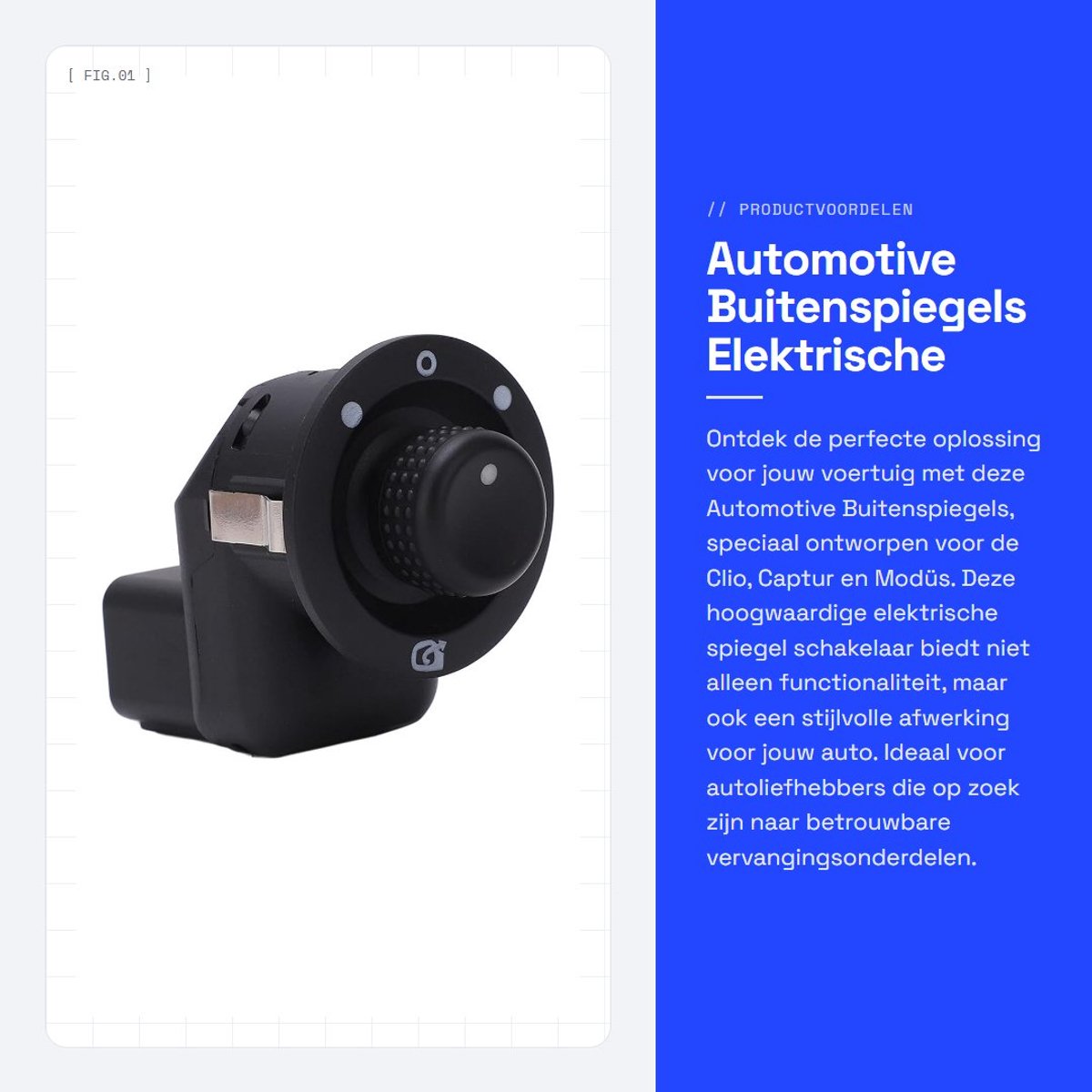 Dailygoods - Automotive Buitenspiegels - Elektrische Spiegel Schakelaar - Compact - Clio Captur Modüs - Hoogwaardige kwaliteit - Geschikt voor diverse...