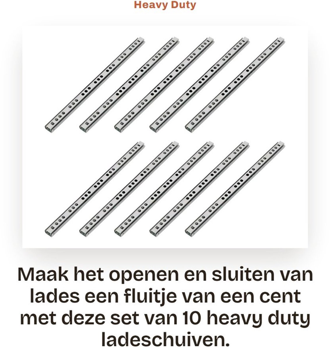 Dailygoods- Ladegeleiders 17mm - Bodemmontage - Staal - 438mm - Geschikt voor Keukenkasten - Eenvoudige Installatie - Ladegeleider