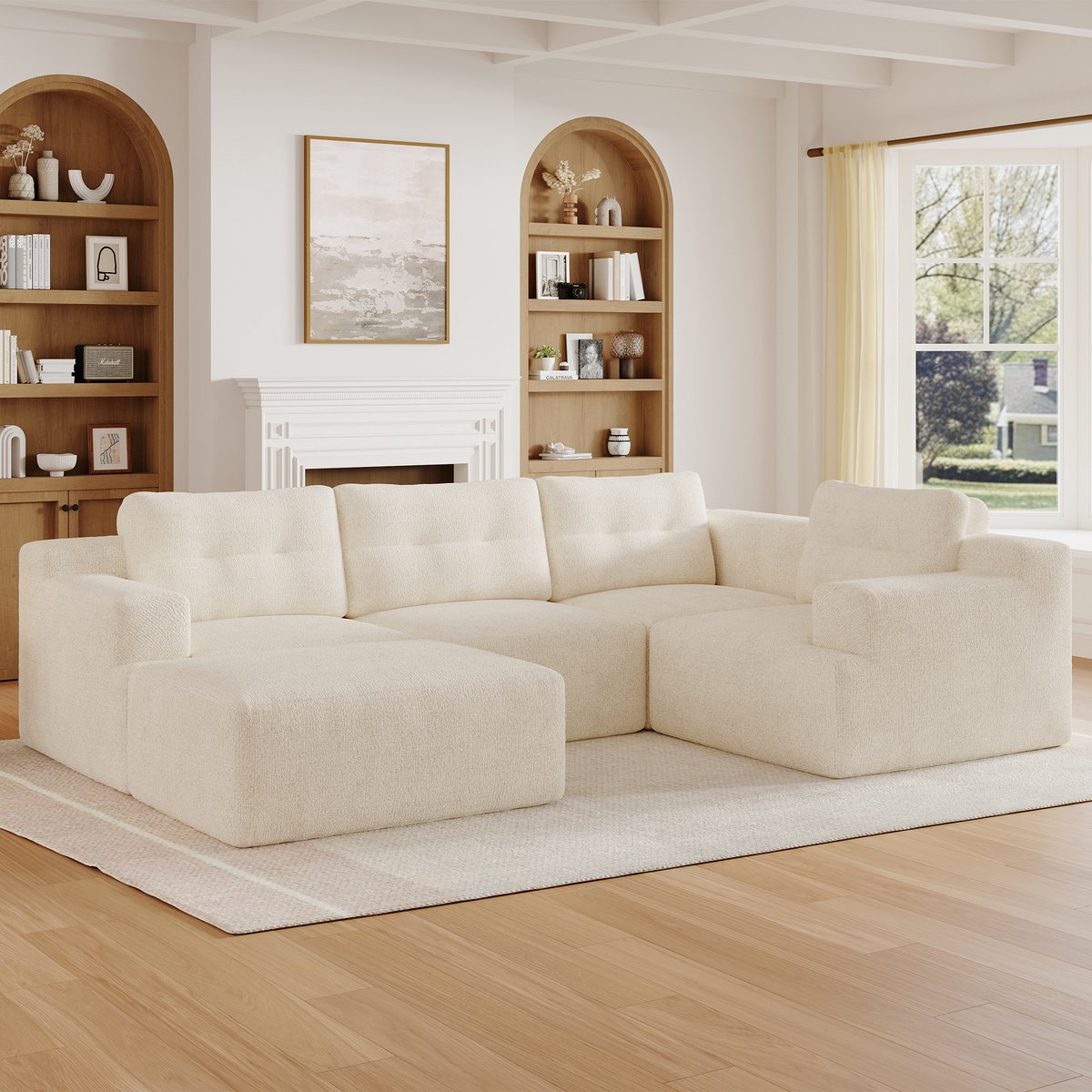 HAUSS SPOLE Hoekbank - Modulaire Bank Met Hocker - U-Vorm Of L-Vorm - 5-6 Zits Voor Woonka