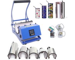 Mokken Persmachine - Hittepers Mokken - Mokken Bedrukken - 6-in-1 Verwisselbaar - 600 Watt - Zwart