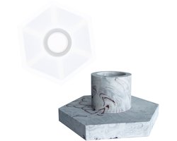 Jesmonite - Siliconen mal kaarsenhouder - 10 x 5 x 8,2 cm