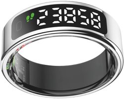 NOLATR Vue, Slimme Ring met Stappenteller, Activiteitstracker & Hartslagmeter – met Touch functie - Zonder Abonnement & Nederlandse App – Zilver – Maat 12