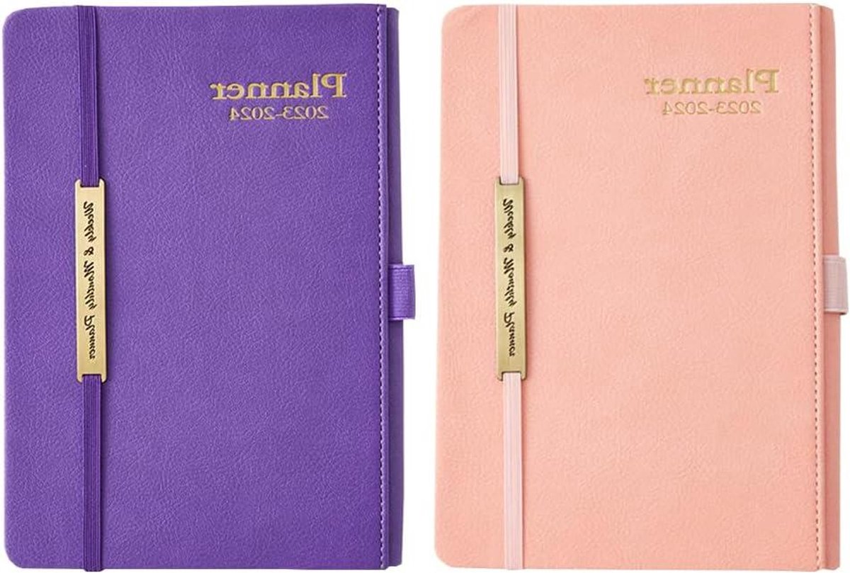Maandplanner Agenda - Weekplanner Boek - Plannen Maken - Elastische Sluiting - A4 A5 Formaat - Zwart