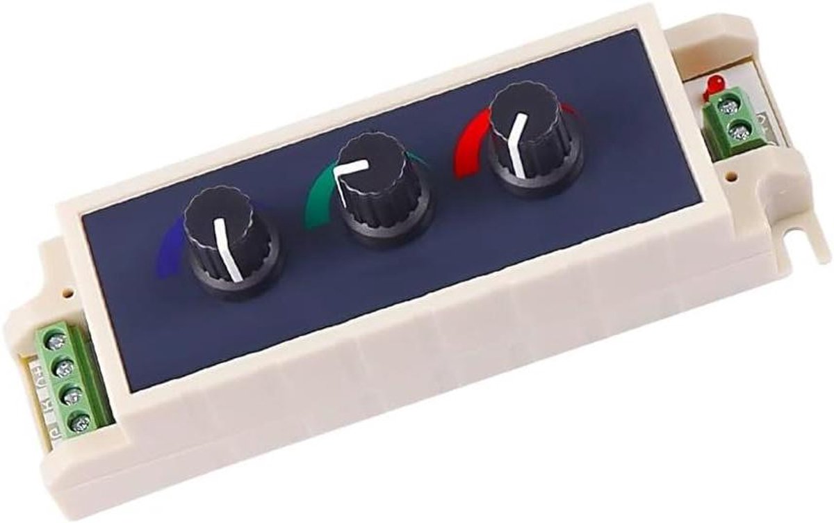 RGB LED Dimmer - Verstelbare Helderheid Controller - Multi-Color Verlichting - Driekanaals Controle - 8 x 5 x 2 cm