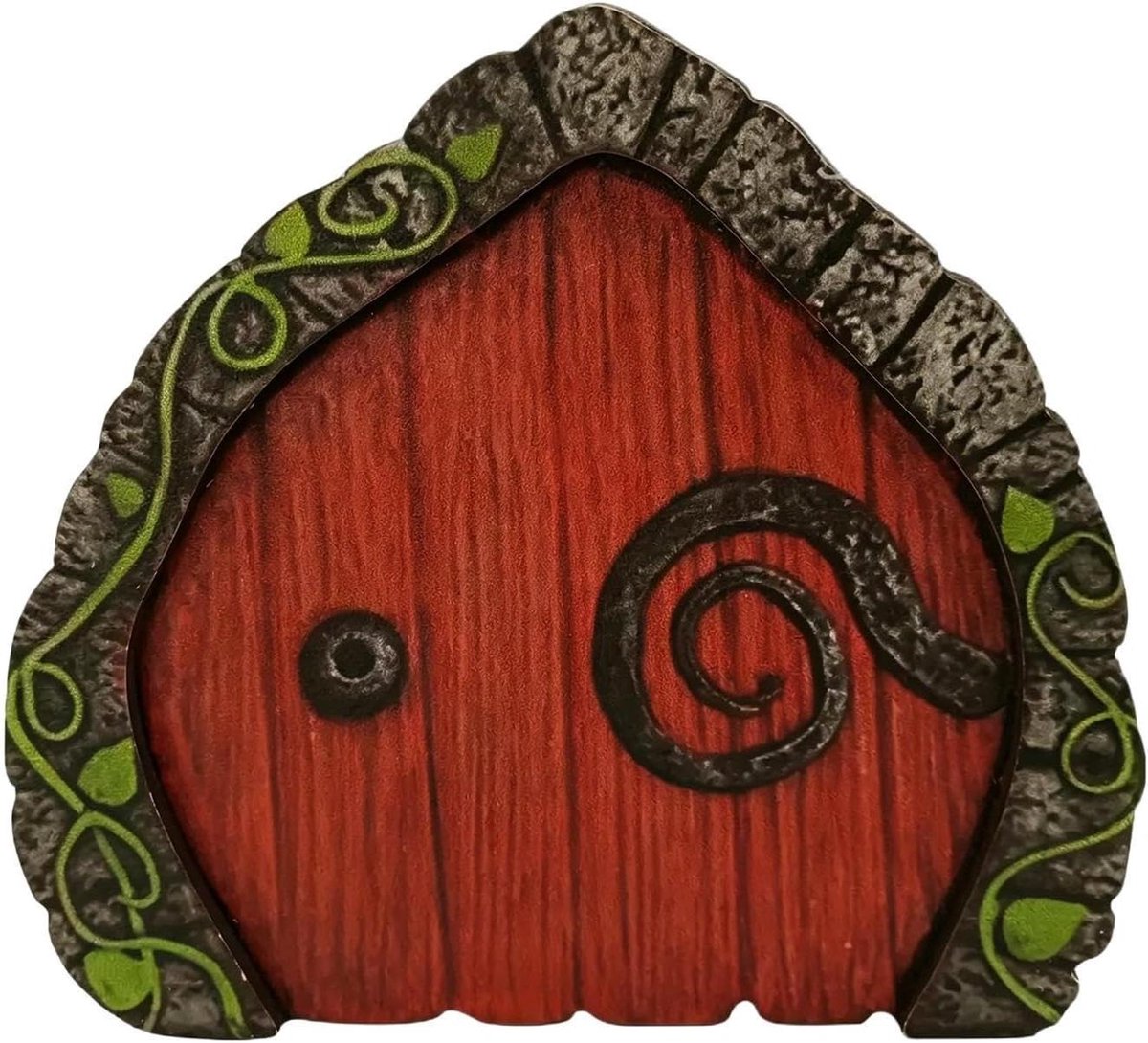 Miniatuur Deur - Tuindecoratie - Fantasie Creëren - Dromerige Esthetiek - 10x11 cm - Houtk