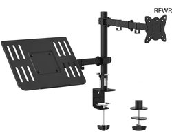 Monitor Arm - Laptop Verhoger - Bureau Organisatie - Met Laptop Lade - 13-32 Inch - Zwart