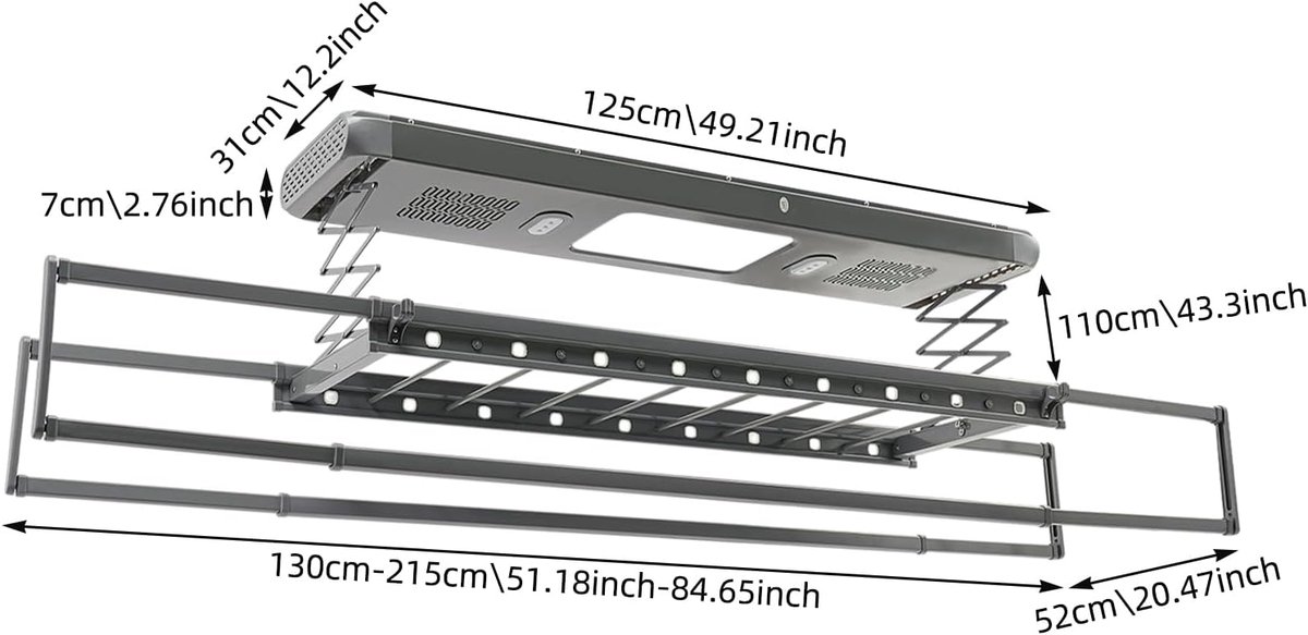Elektrisch droogrek - Wasdroger plafond thumbnail 3