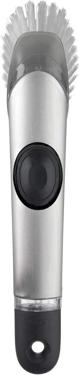 Afwasborstel met zeepdispenser van roestvrij staal - 25,4 cm
