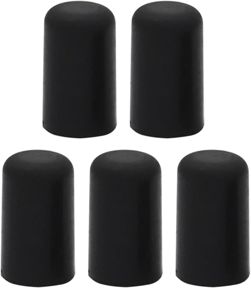 Cello Eindpin Beschermers - Tip Beschermers - Instrument Beschermen - Duurzaam Rubber - 5 Stuks - Zwart