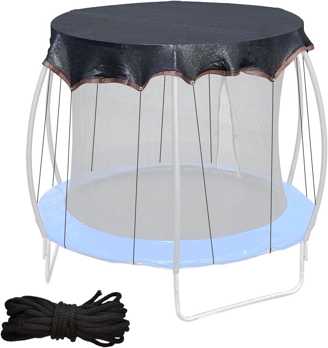 Trampoline Afdekzeil - Trampoline Net - Buiten Spelen - UV Bescherming - 10 voet - Zwart