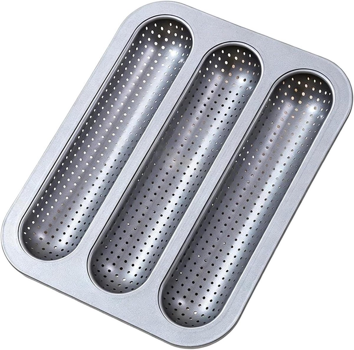Stokbrood Bakblik - Brood Bakvorm - Zelf Brood Bakken - Anti-aanbaklaag - 32.5 cm - Grijs