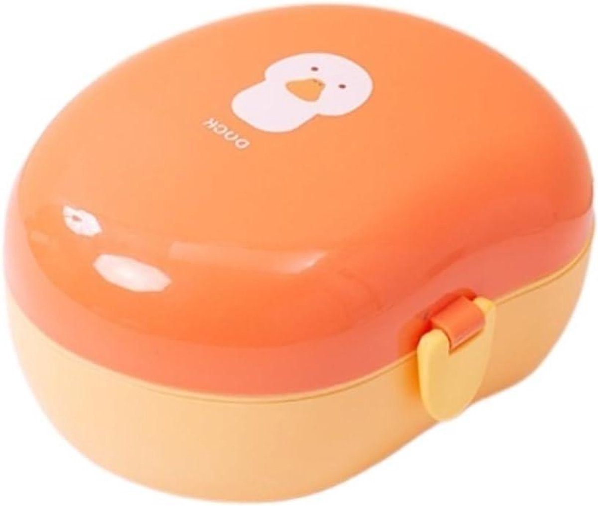 Voedselcontainer Dubbellaags - Bento Box Kom - Maaltijden Meenemen - Magnetronbestendig Deksel - 650ml - Oranje