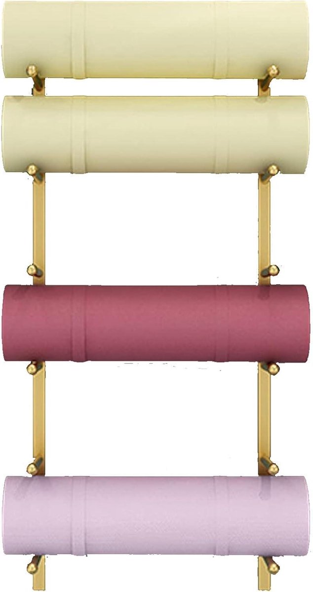 Yogamat Rek - Opbergrek Fitness - Thuisgym Organiseren - Multifunctioneel Opbergen - 106 cm Pakket - Goud