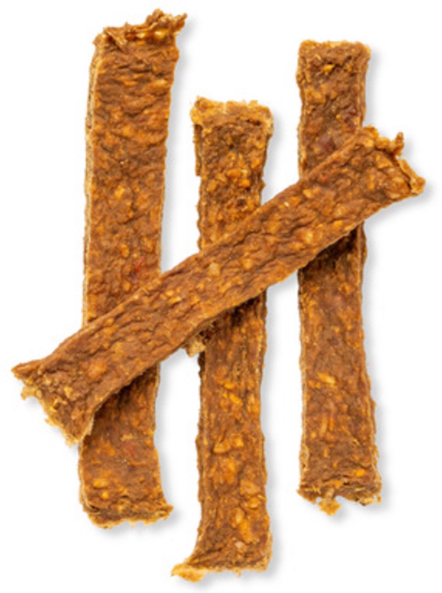 Premium Vleesstrips van Konijn (150gr) – 12cm – Hypoallergene Hondensnack – 100% Puur Gedroogd Vlees – Graanvrij & Glutenvrij