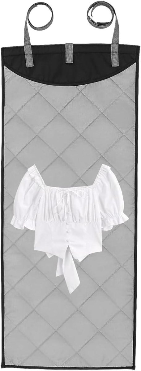 Verticale strijkpers - Draagbaar strijkmat - Kleding snel glad - Warmte-isolatie pad - 115 x 48 cm - Grijs