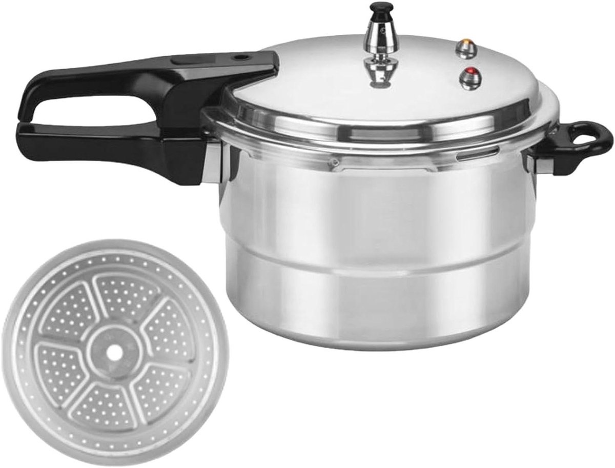 Snelkookpan - Drukpan Stoofpan - Maaltijden Bereiden - Dubbelwandig Ontwerp - 5 liter - Zilver